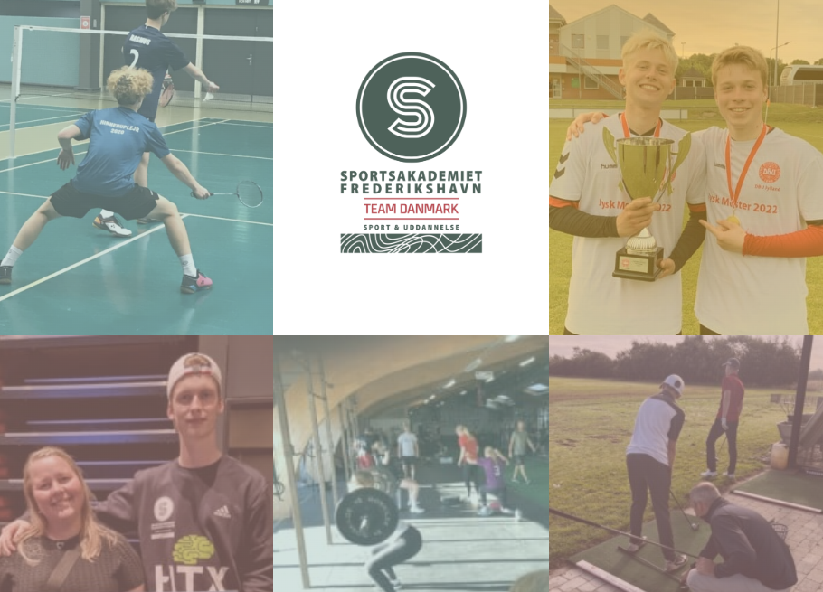 Unge sportsudøvere og teksten "sportsakademiet"